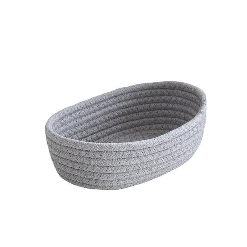 면 끈 수납함 Nordic Cotton Rope Woven Storage Baskets Organize Boxs Desktop Sundries Organize Basket Sundries Key Cosmetics Storage